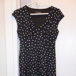 Black Label Black Polka-Dot Ruched Dress